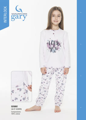 PIGIAMA BAMBINA M/L Q20002 Ingrosso Pigiami 0/16 Anni Tellini S.r.l.